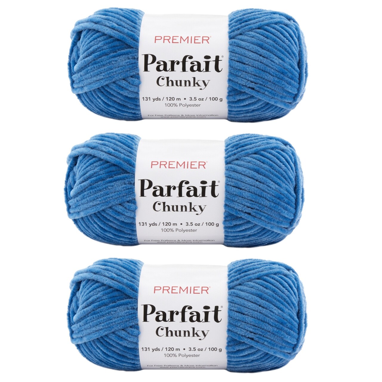 Multipack of 3 - Premier Parfait Chunky Yarn-Cornflower